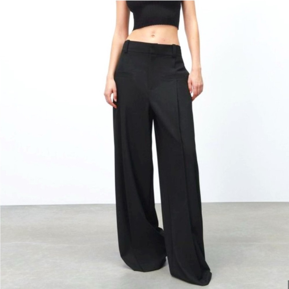 NWT ZARA Wide Leg Trousers XS  2243/645